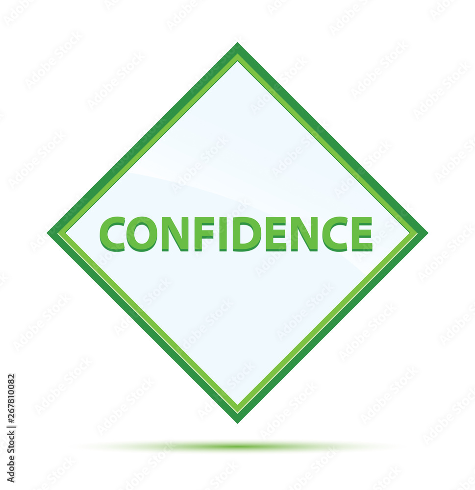 Confidence modern abstract green diamond button Confidence modern abstract green diamond button