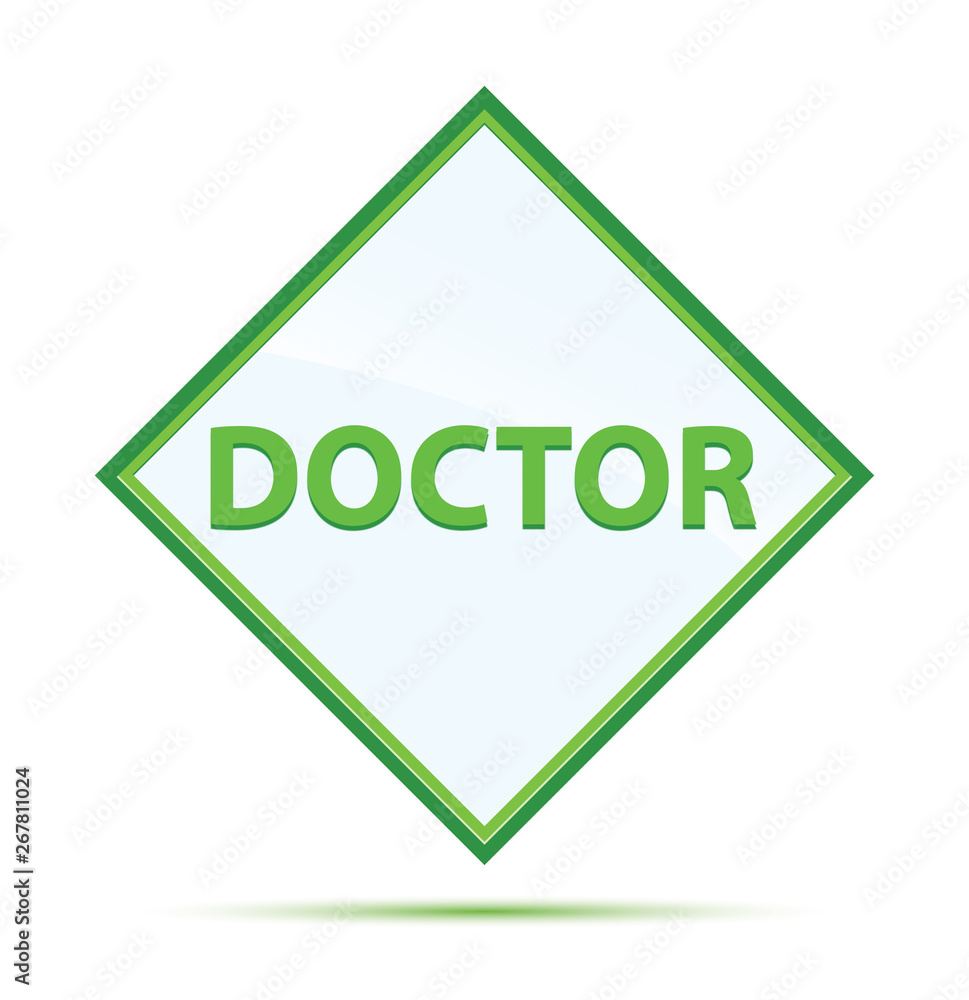 Doctor modern abstract green diamond button Doctor modern abstract green diamond button