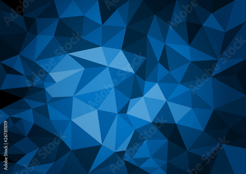 abstract dark dark blue polygon illustration background. Vector triangular low poly style. 