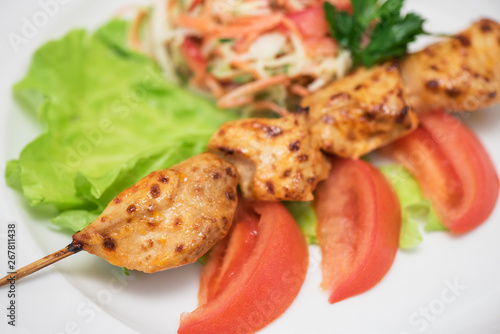 Grilled shish kebab or shas...