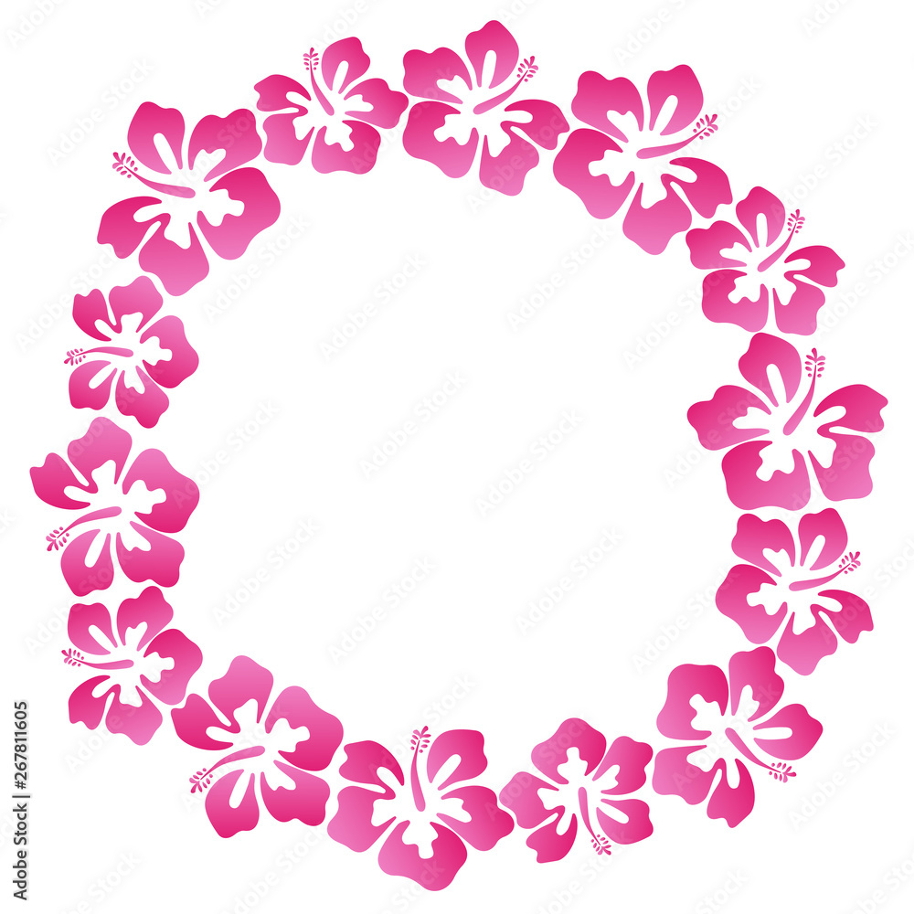 Summer hibiscus beautiful flower vector illustration