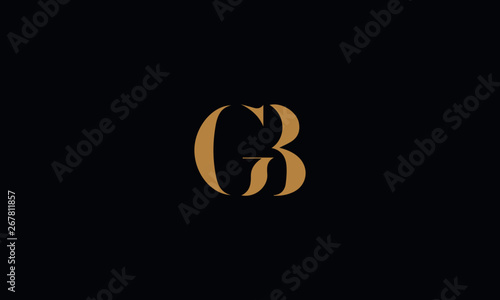 GB logo design template vector illustration minimal design photo