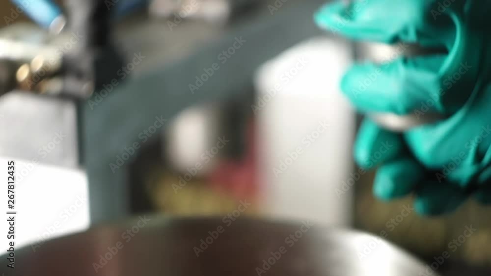 Closeup of bath bomb production in the laboratory. Closeup of bath bomb production in the laboratory.