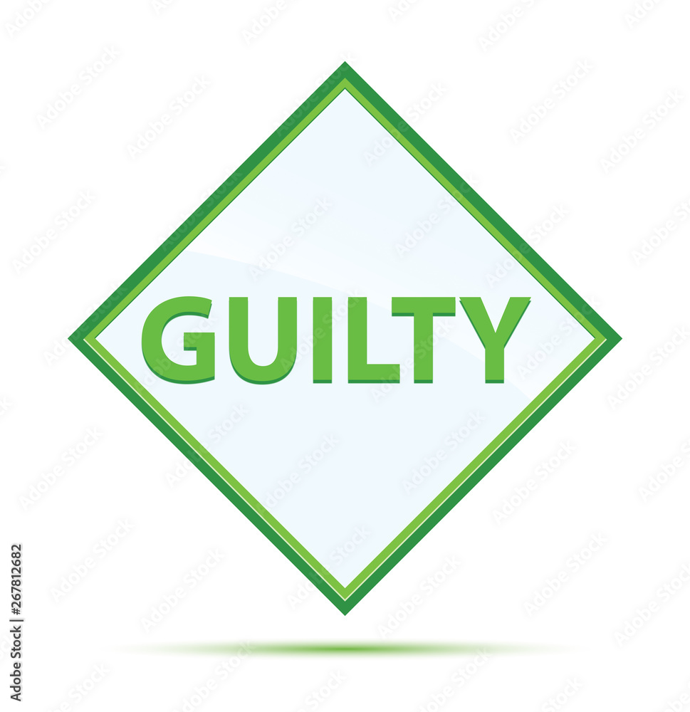 Guilty modern abstract green diamond button Guilty modern abstract green diamond button