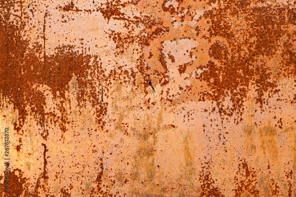 Fototapeta premium Grunge zardzewiały metal tekstury, rdza i utlenione tło metalowe. Stary metalowy panel żelazny.