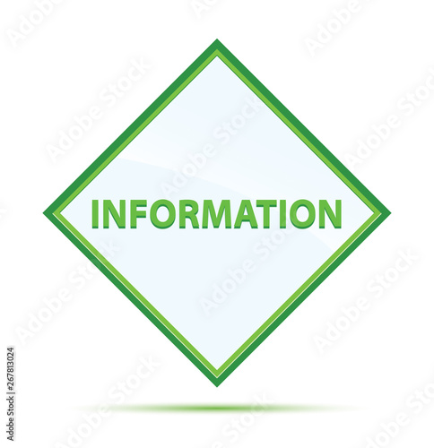 Information modern abstract green diamond button