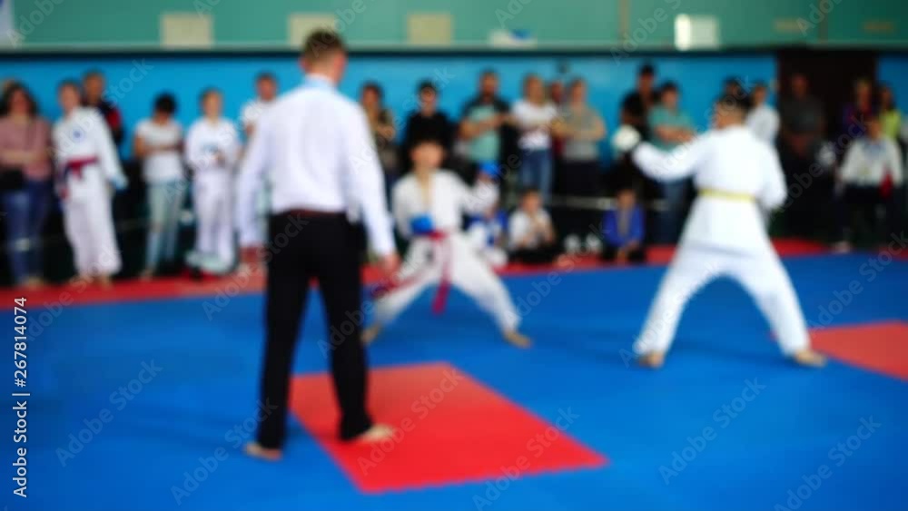 Karate competitions. Out of focus. Slow motion. Karate competitions. Out of focus. Slow motion.