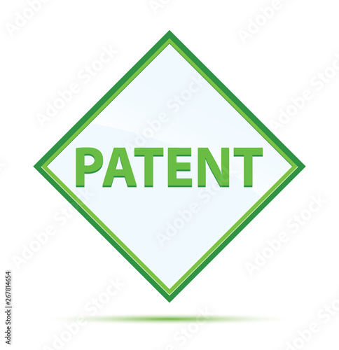 Patent modern abstract green diamond button photo