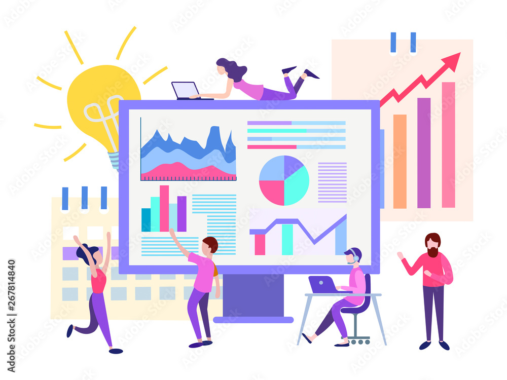 Vector illustration of concept marketing and teamwork. Vector illustration of concept marketing and teamwork.