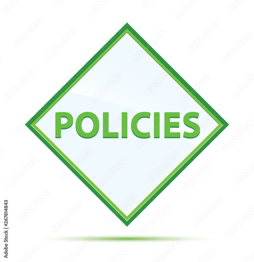 Policies modern abstract green diamond button Policies modern abstract green diamond button