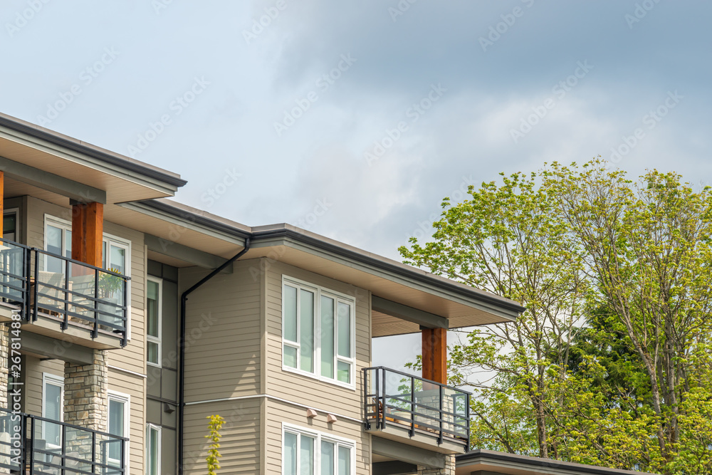 Modern apartment buildings in Vancouver, British Columbia, Canada.