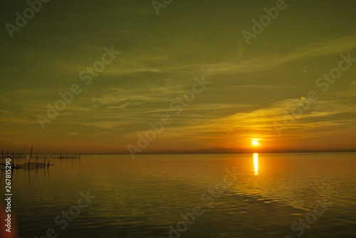 Sunset in the mediterranean lake © Pep
