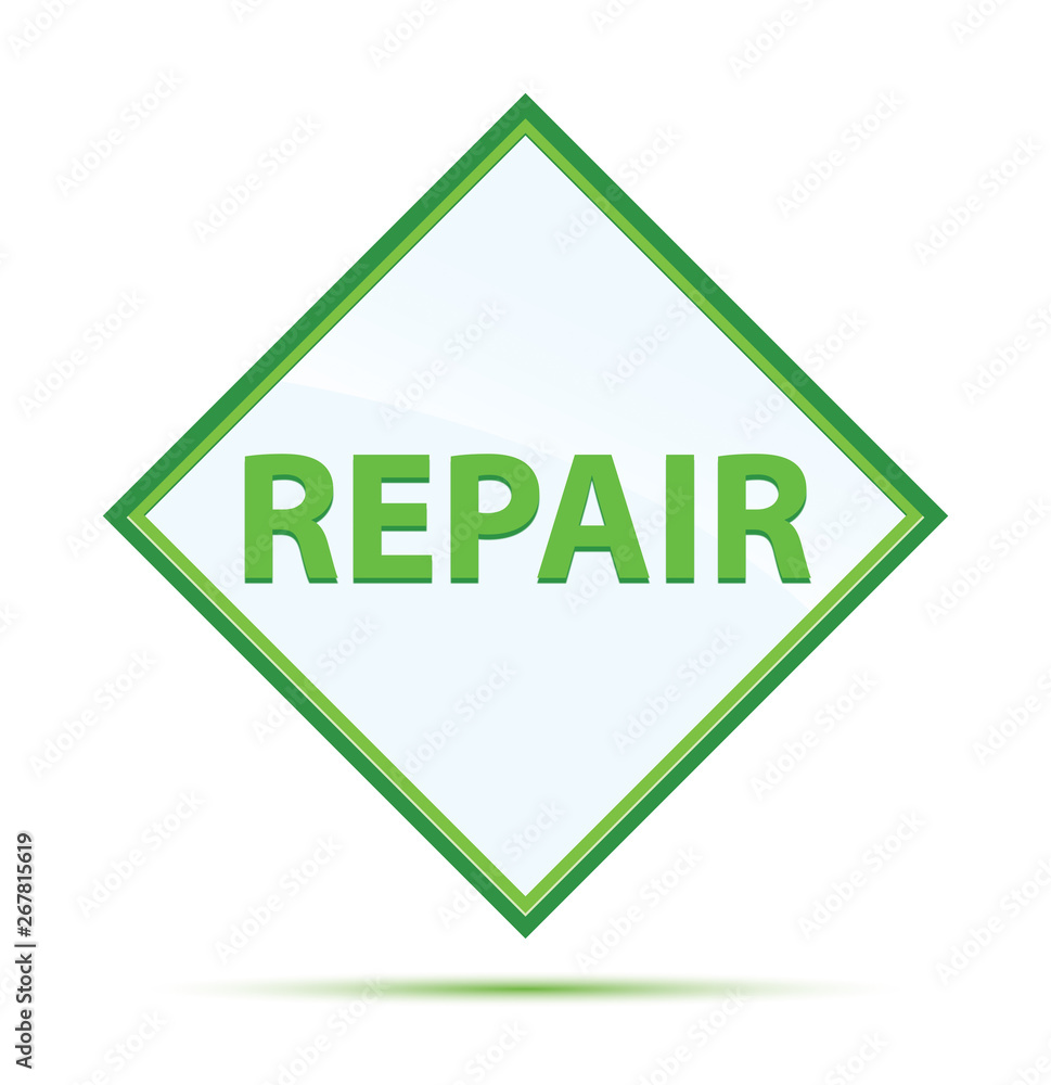 Repair modern abstract green diamond button Repair modern abstract green diamond button