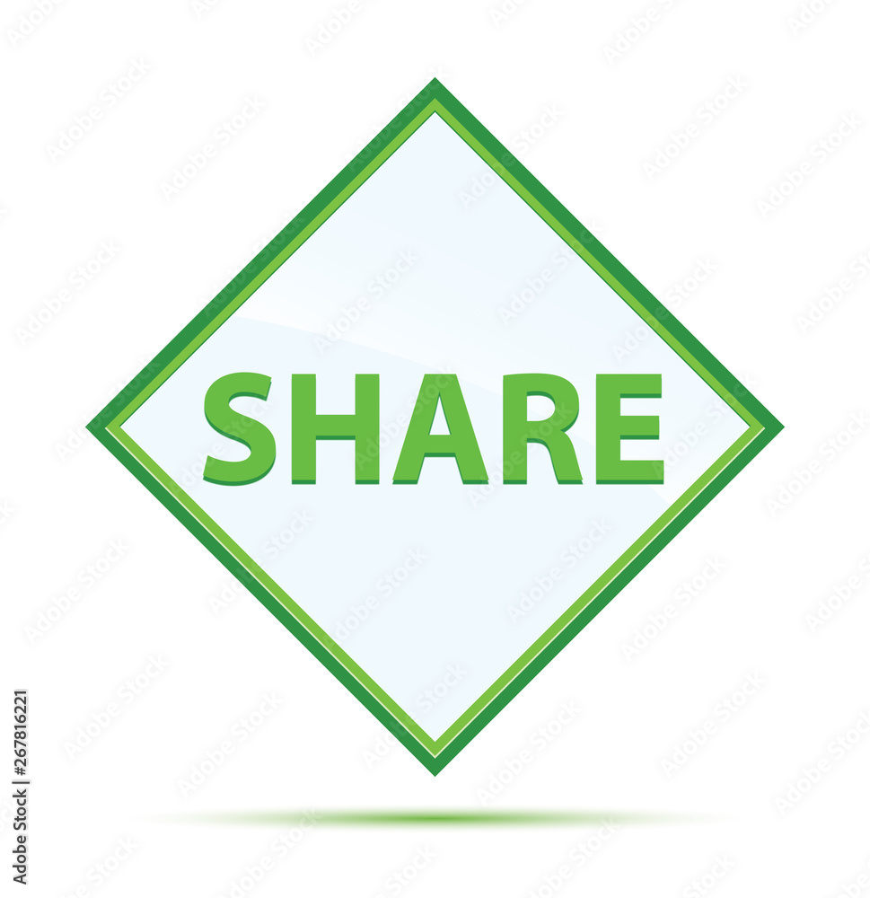 Share modern abstract green diamond button Share modern abstract green diamond button