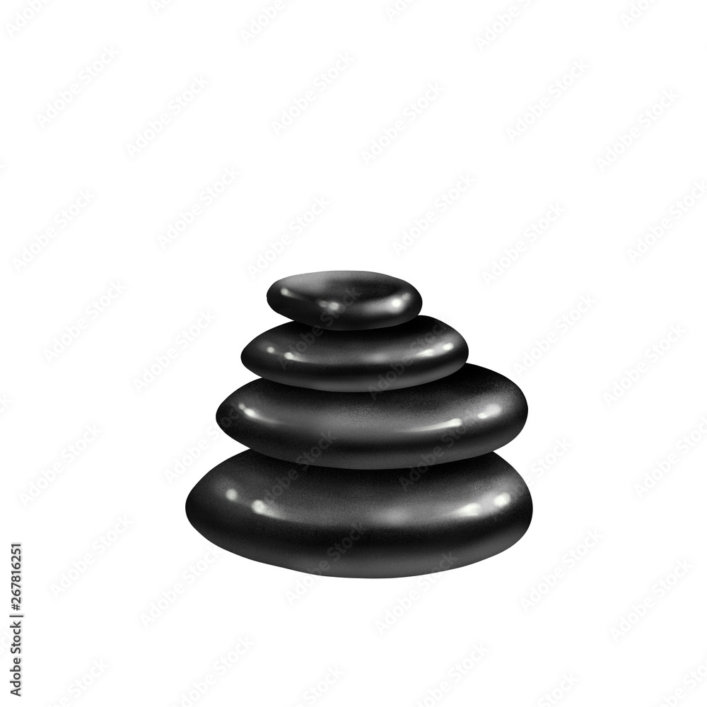 Black Spa Stones isolated on white background Black Spa Stones isolated on white background