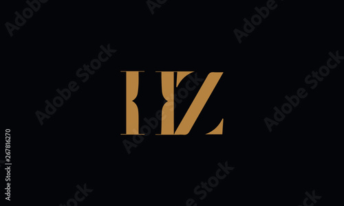 HZ logo design template vector illustration minimal design photo