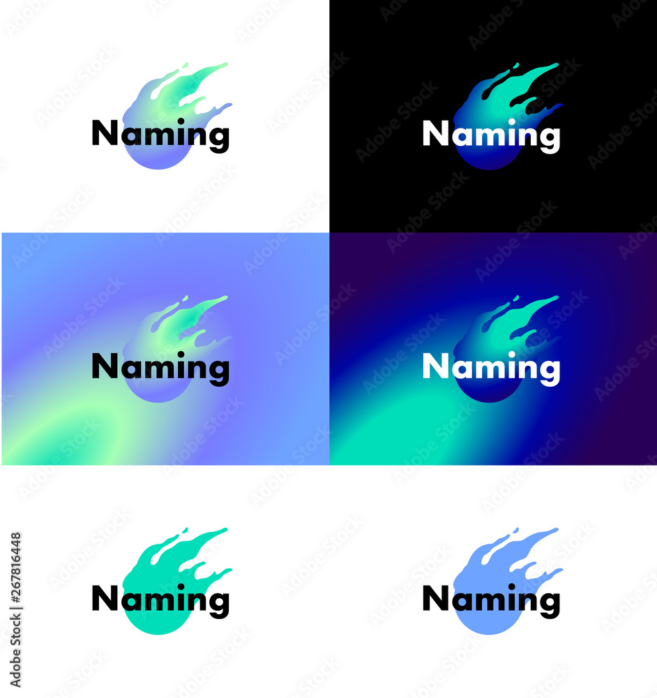 Obraz premium Modern logo colorful gradient splash. 6 variations. 