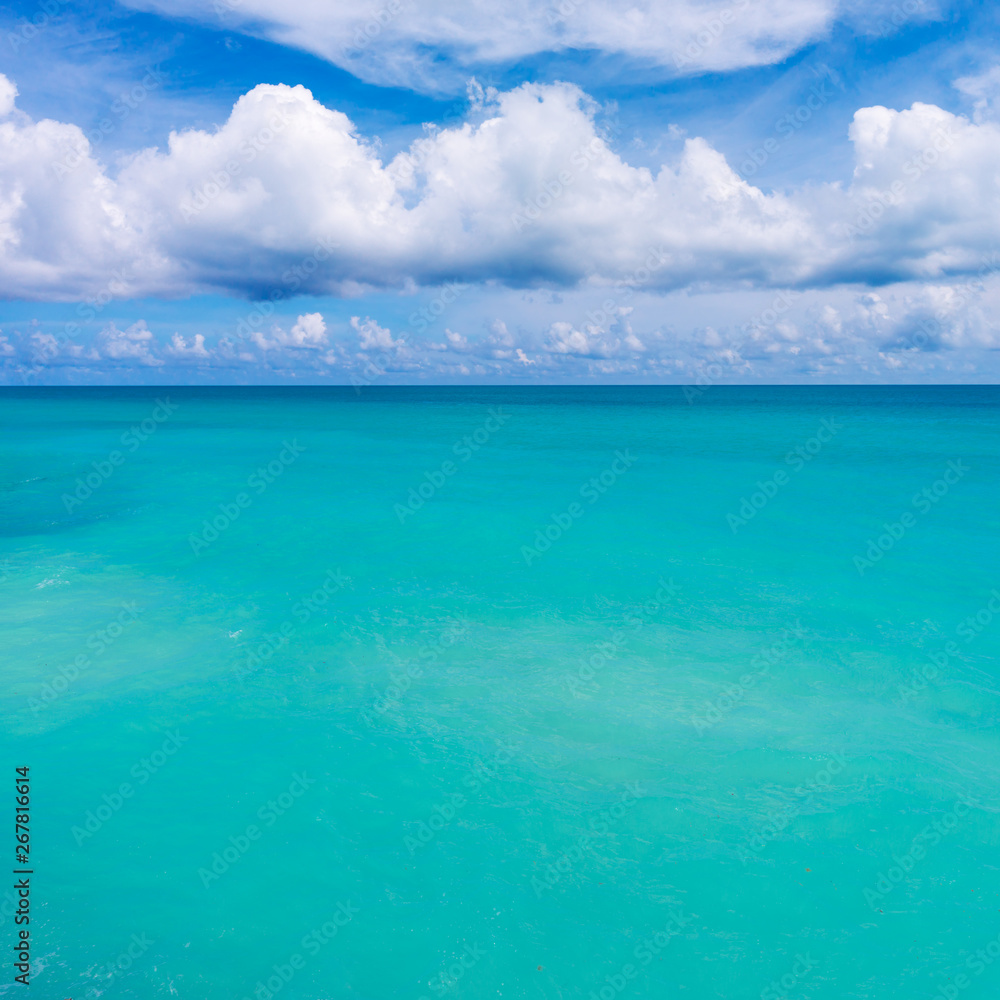 Sunny Summer Day Turquoise Sea Background