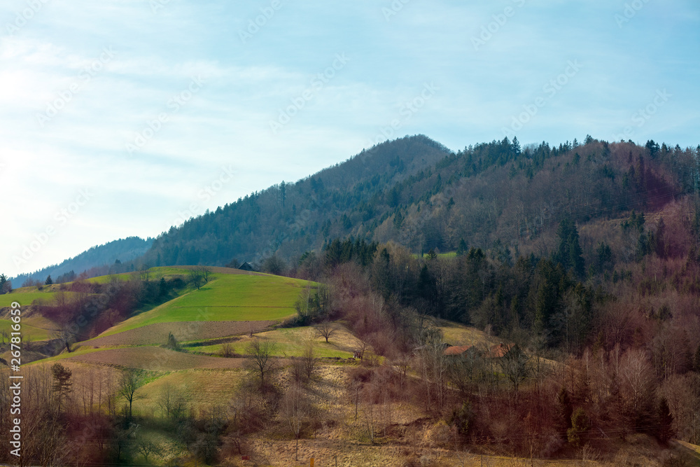View of mountains in spring. Cantabria, Spain View of mountains in spring. Cantabria, Spain