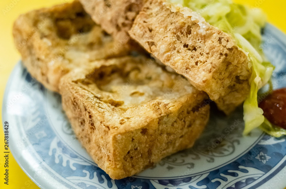 famous Taiwanese snack of stinky tofu famous Taiwanese snack of stinky tofu