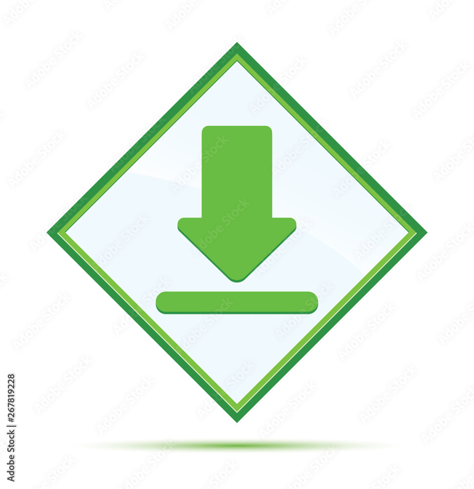 Download icon modern abstract green diamond button Download icon modern abstract green diamond button