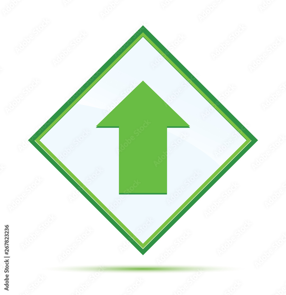 Upload icon modern abstract green diamond button Upload icon modern abstract green diamond button