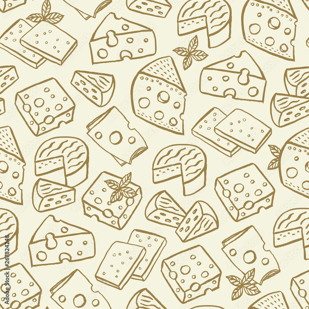 Cheese hand drawn seamless Cheese hand drawn seamless