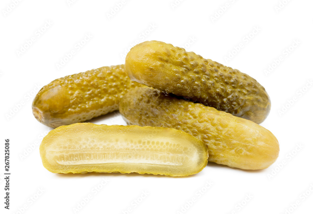 Pickled sour cucumber isolated on white background Pickled sour cucumber isolated on white background