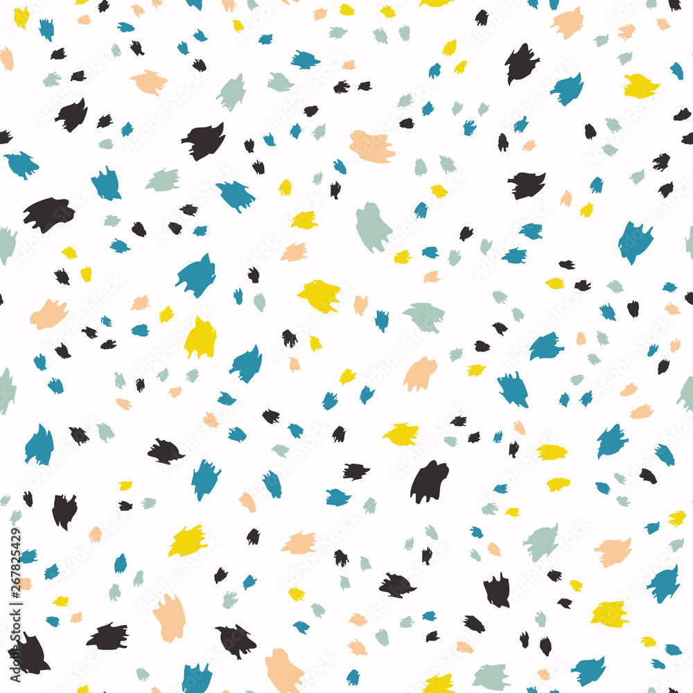 Hand drawn brush stokes seamless pattern. Vector illustration. Repetition background.