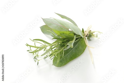 Herbs (rosemary, thyme) with eucalyptus