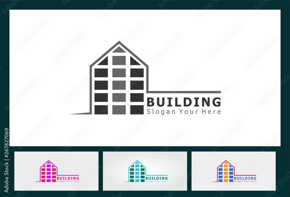 building business icon logo