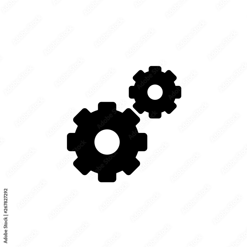 Settings icon. Black gears. Functions symbol