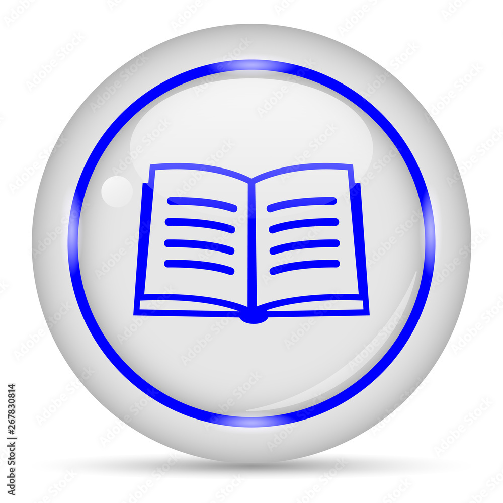 Book icon. White glossy round vector icon in eps 10. Editable modern design internet button on white background. Book icon. White glossy round vector icon in eps 10. Editable modern design internet button on white background.