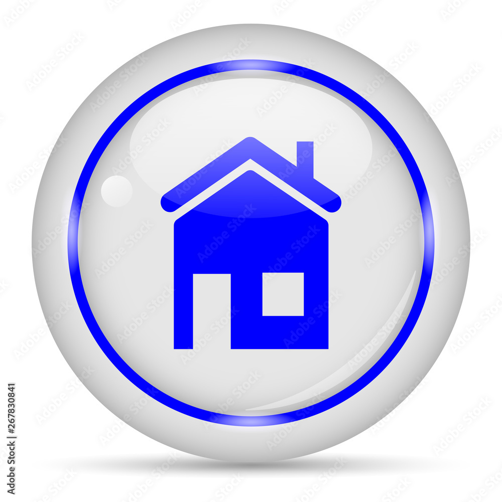 Home icon. White glossy round vector icon in eps 10. Editable modern design internet button on white background. Home icon. White glossy round vector icon in eps 10. Editable modern design internet button on white background.