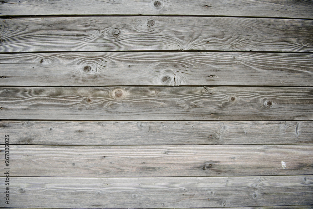 Background of horizontal old gray wooden boards Background of horizontal old gray wooden boards