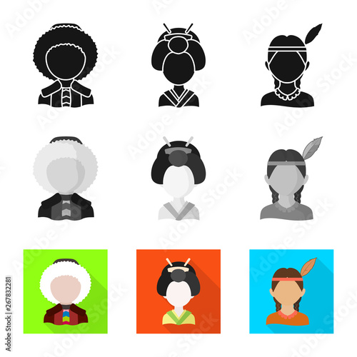 Vector design of imitator and resident symbol. Set of imitator and culture stock symbol for web.