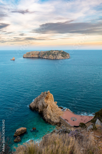 Illes medes in costa brava during sunset