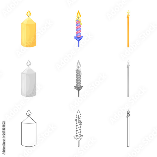 Vector design of relaxation and flame icon. Set of relaxation and wax stock vector illustration.