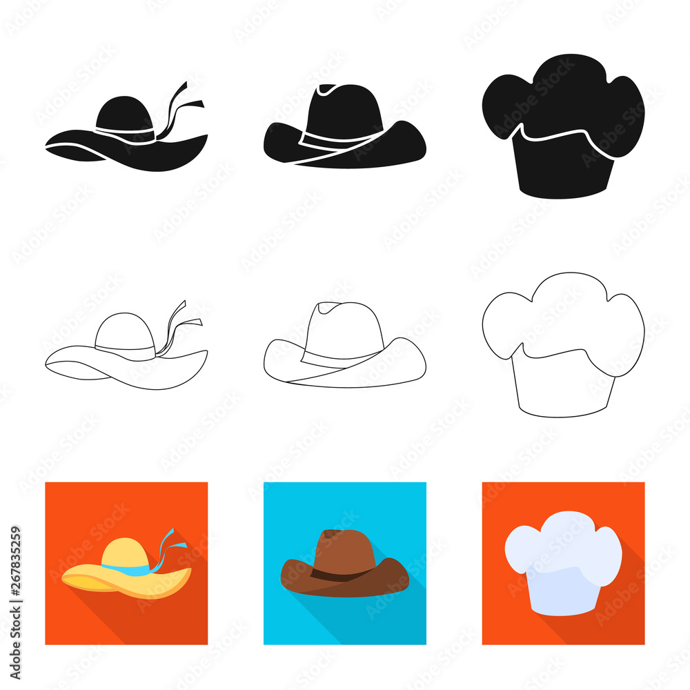 Vector design of clothing and cap sign. Set of clothing and beret stock symbol for web. Vector design of clothing and cap sign. Set of clothing and beret stock symbol for web.