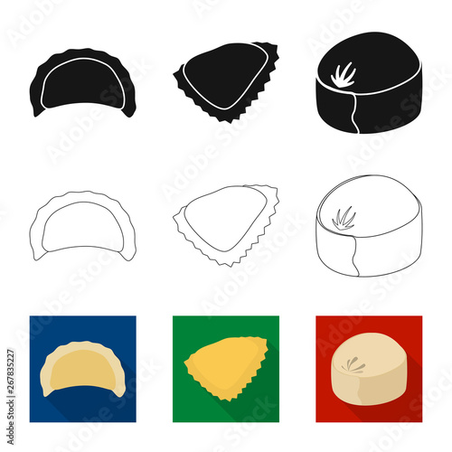 Vector illustration of products  and cooking symbol. Collection of products  and appetizer stock vector illustration.