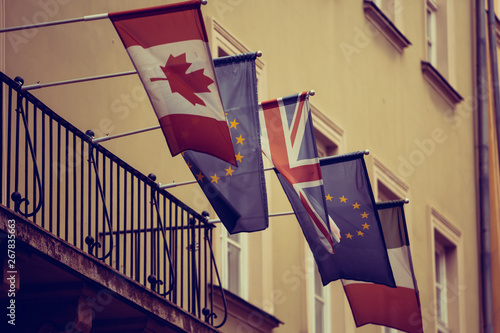 National flags on embassy photo