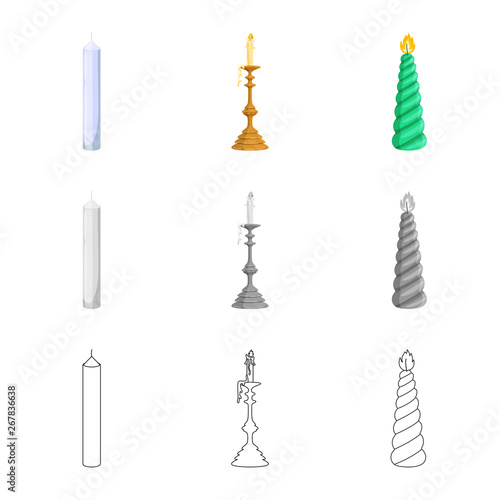 Vector design of relaxation and flame symbol. Collection of relaxation and wax vector icon for stock.
