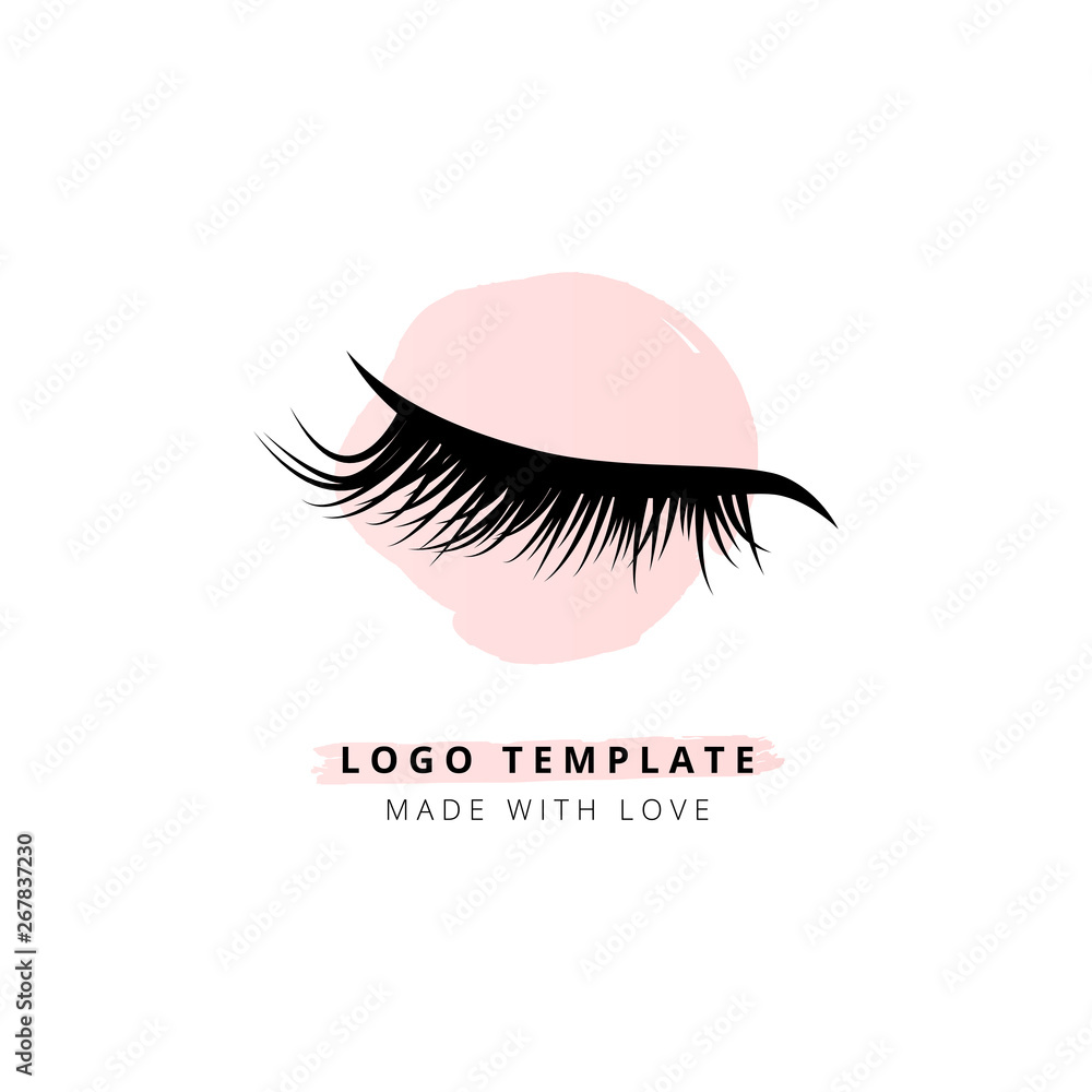 Obraz premium Eyelashes vector logo for beauty studio