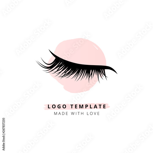 Eyelashes vector logo for beauty studio