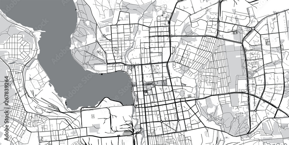 Urban vector city map of izhevsk, Russia