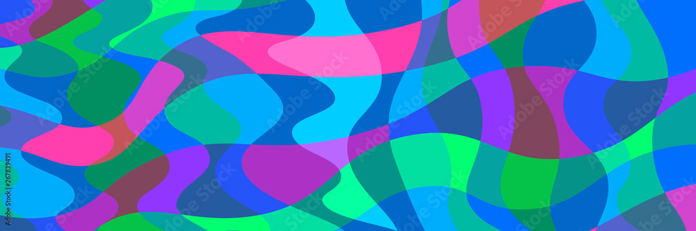 horizontal abstract colorful curve design for pattern and background
