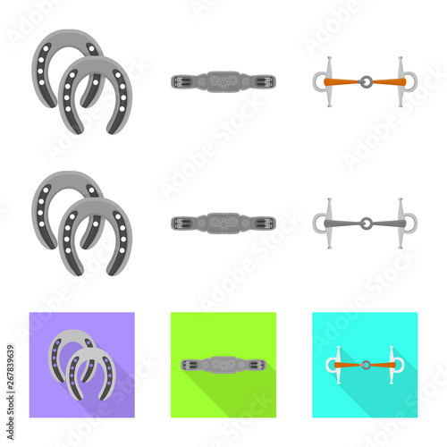 Isolated object of equipment and riding icon. Set of equipment and competition vector icon for stock.