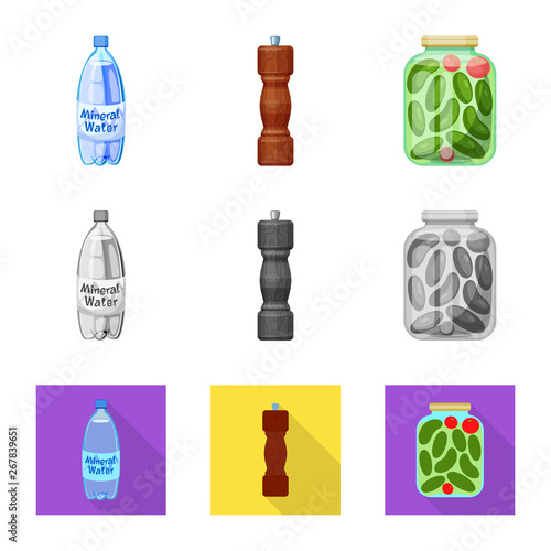Isolated object of cooking and sea icon. Collection of cooking and baking   stock symbol for web.