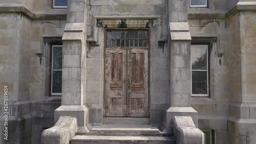Haunted spooky abandoned hospital exterior