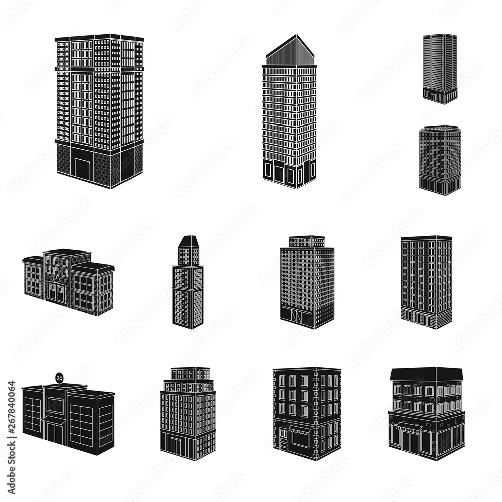 Vector design of architecture and estate symbol. Set of architecture and build vector icon for stock.